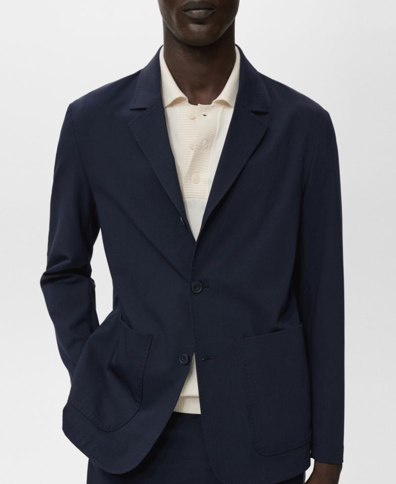 Men's Pockets Slim-Fit Suit Jacket