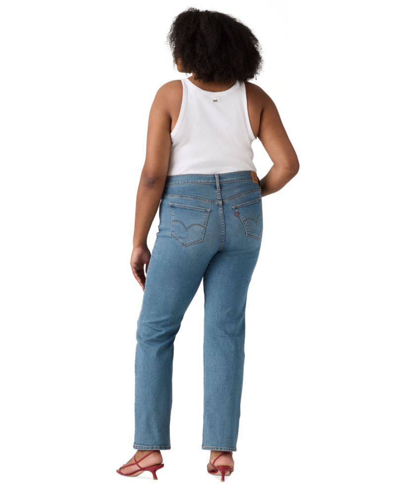 Trendy Plus Size 314 Mid-Rise Shaping Straight-Leg Jeans