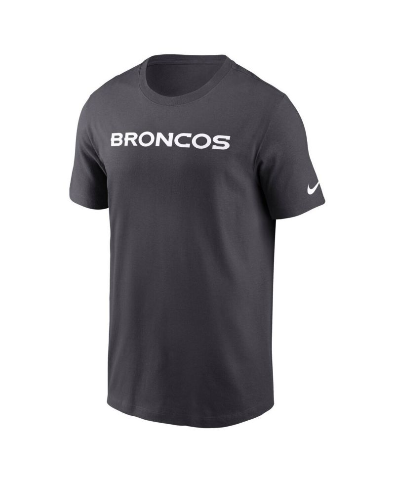 Men's Anthracite Denver Broncos Primetime Wordmark Essential T-Shirt
