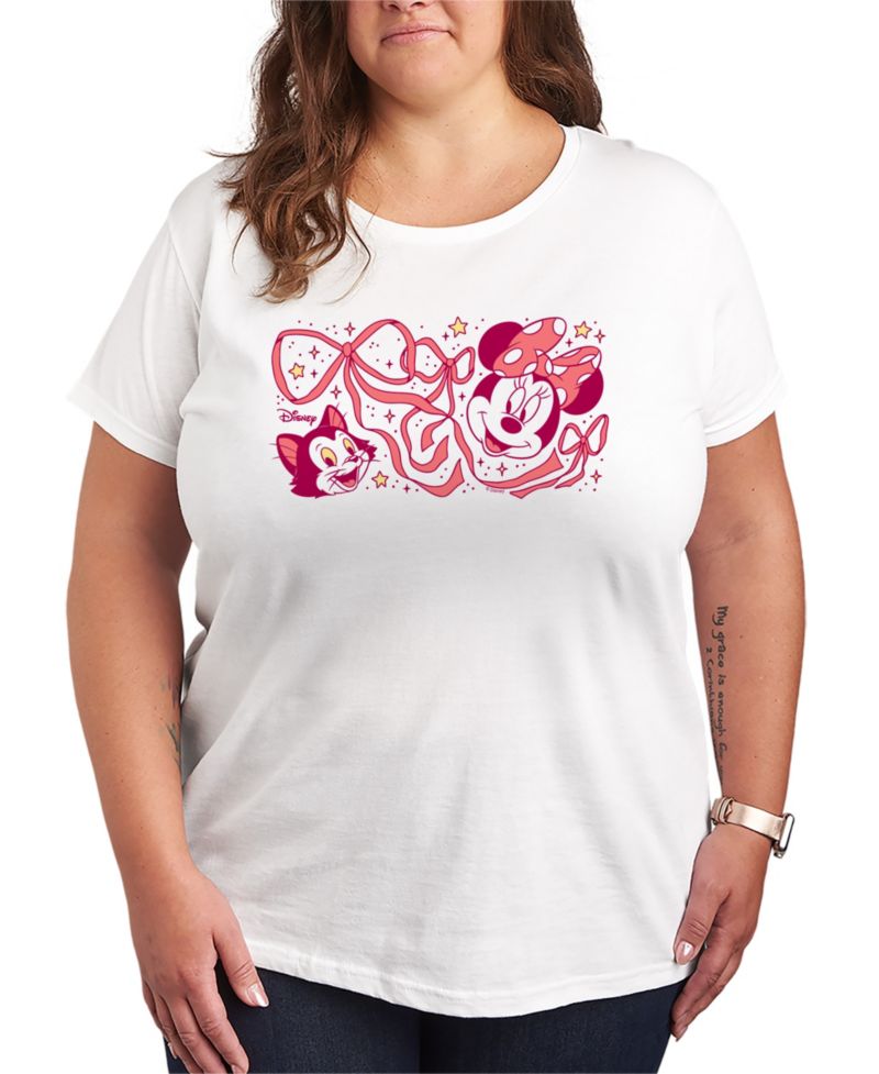 Plus Size Disney Minnie Figaro Bow Short-Sleeve Graphic T-Shirt