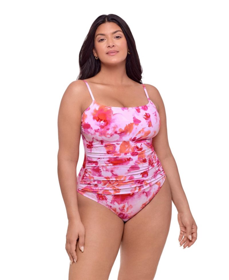 Women's Smoothing and Sculpting Classic Shirred-Front One-Piece Swimsuit