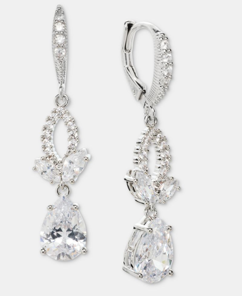 Cubic Zirconia Double Drop Earrings
