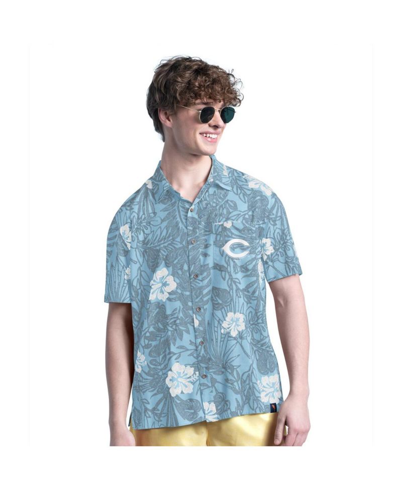 Men's Blue Cincinnati Reds Palm Shade Party Button-Up Shirt