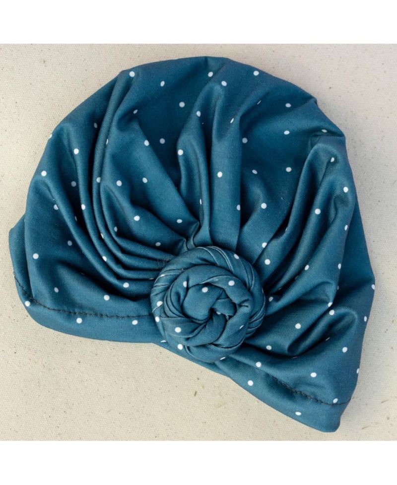 Women's Luxe Bamboo Hope Turban Dark Jade Polka Dot