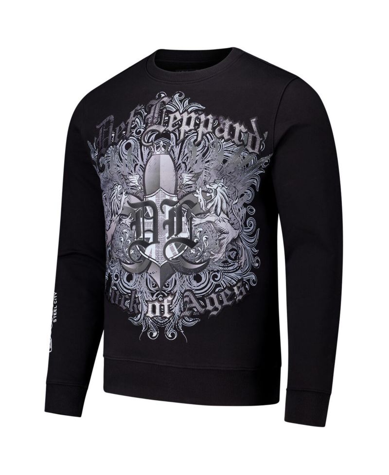 Men's Black Def Leppard Department of Rock Pullover Sweatshirt