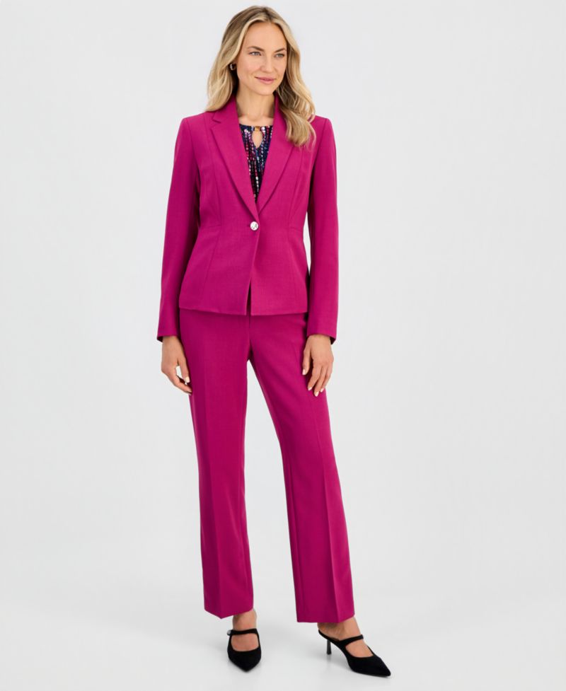 Women's Ava Straight-Leg Press-Pleat Pants, Regular & Petite