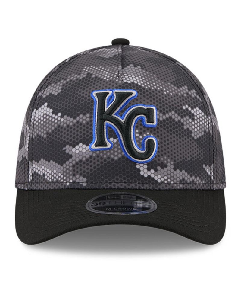 Men's Black Kansas City Royals Camo 39THIRTY A-Frame Flex Hat