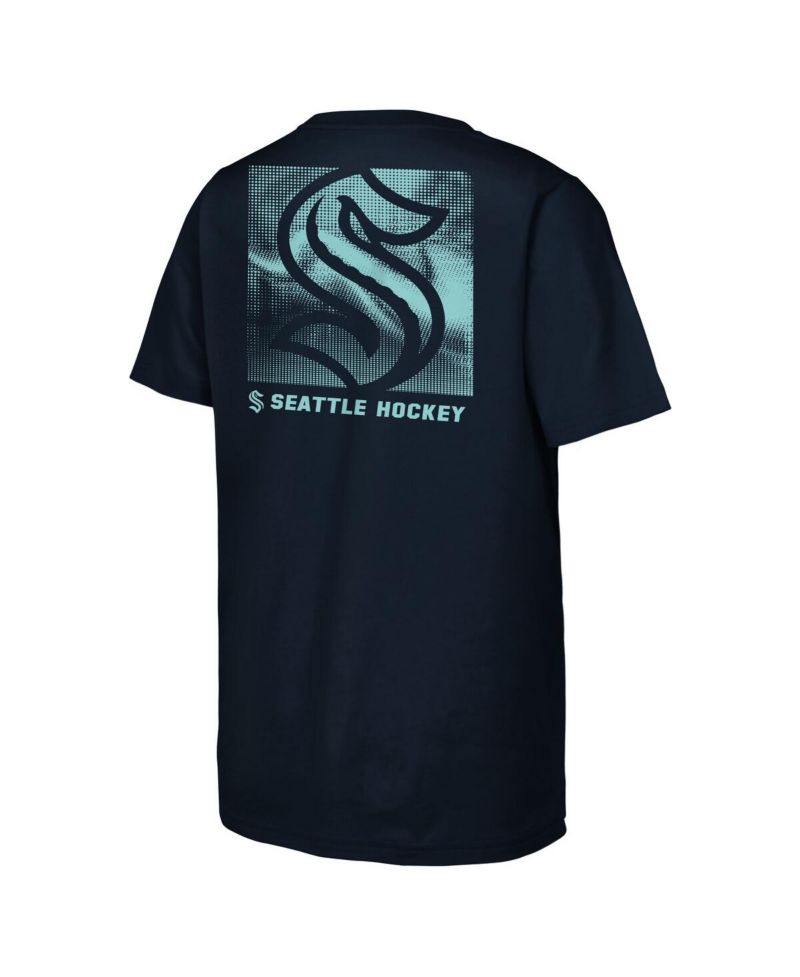 Big Boys and Girls Navy Seattle Kraken Atmosphere T-Shirt