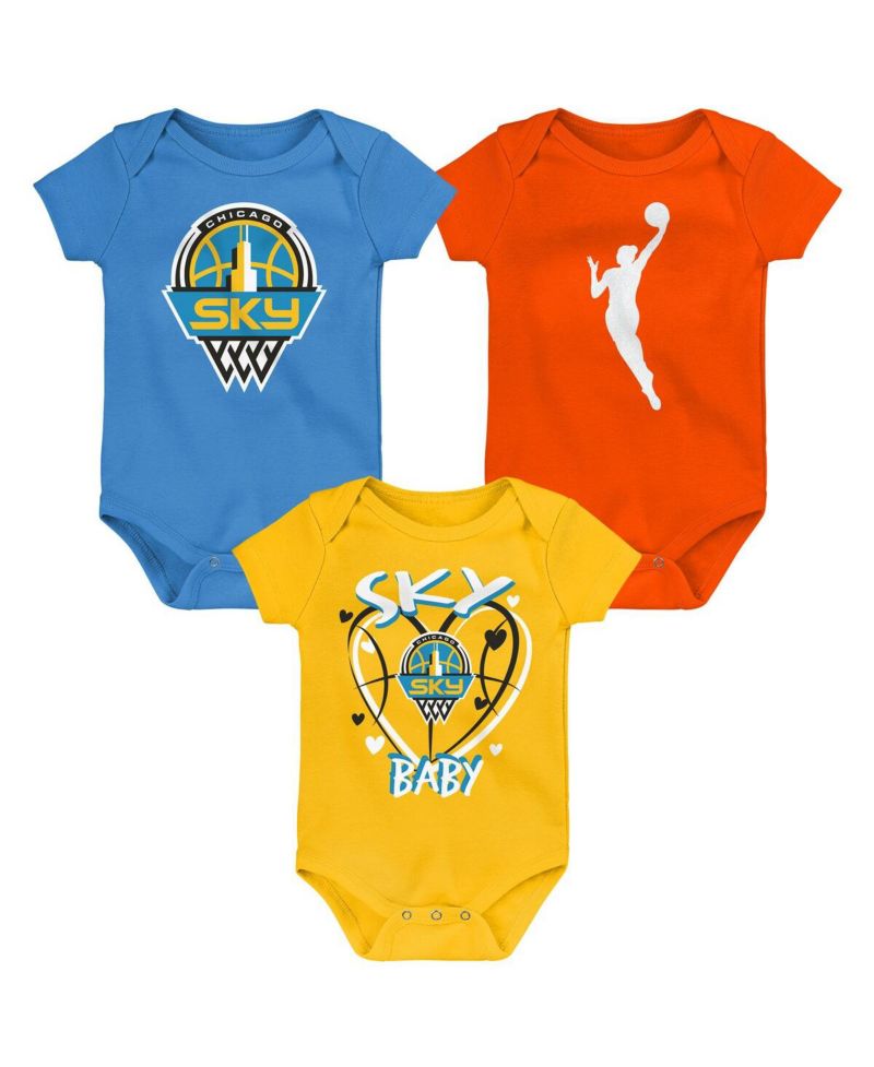 Baby Boys and Girls 3-Pack Chicago Sky Slide Home Creeper Set