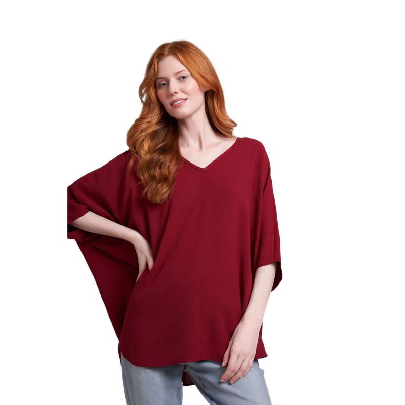 Women's Claire Very Oversided Lightwieght V-Neck Top
