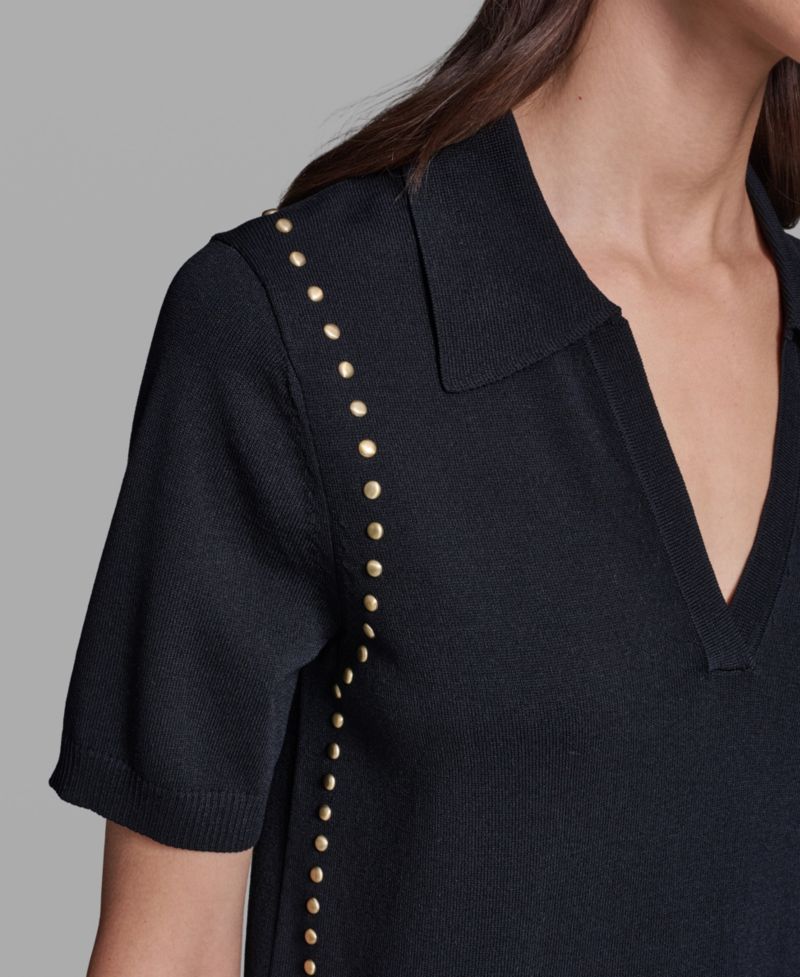Women's Short-Sleeve Nailhead Trim Sweater