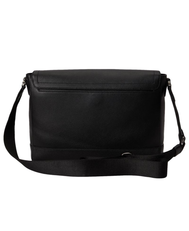 Men's Pebbled Leather Messenger Bag