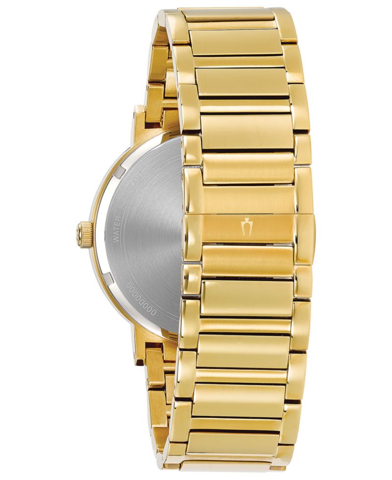 Men's Futuro Diamond Dress Diamond-Accent Gold-Tone Stainless Steel Bracelet Watch 42mm