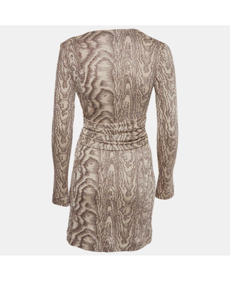 Women's Metallic Jacquard Knit Twisted Mini Dress