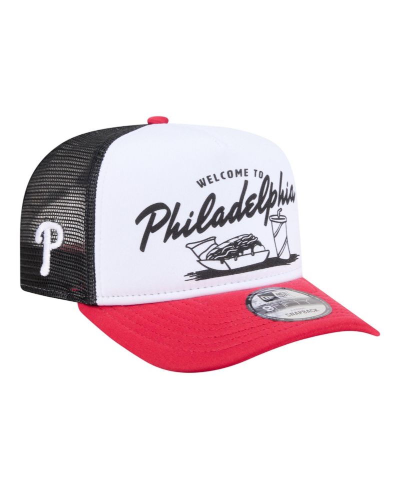 Men's White/Red Philadelphia Phillies Foodie A-Frame 9FIFTY Trucker Snapback Hat