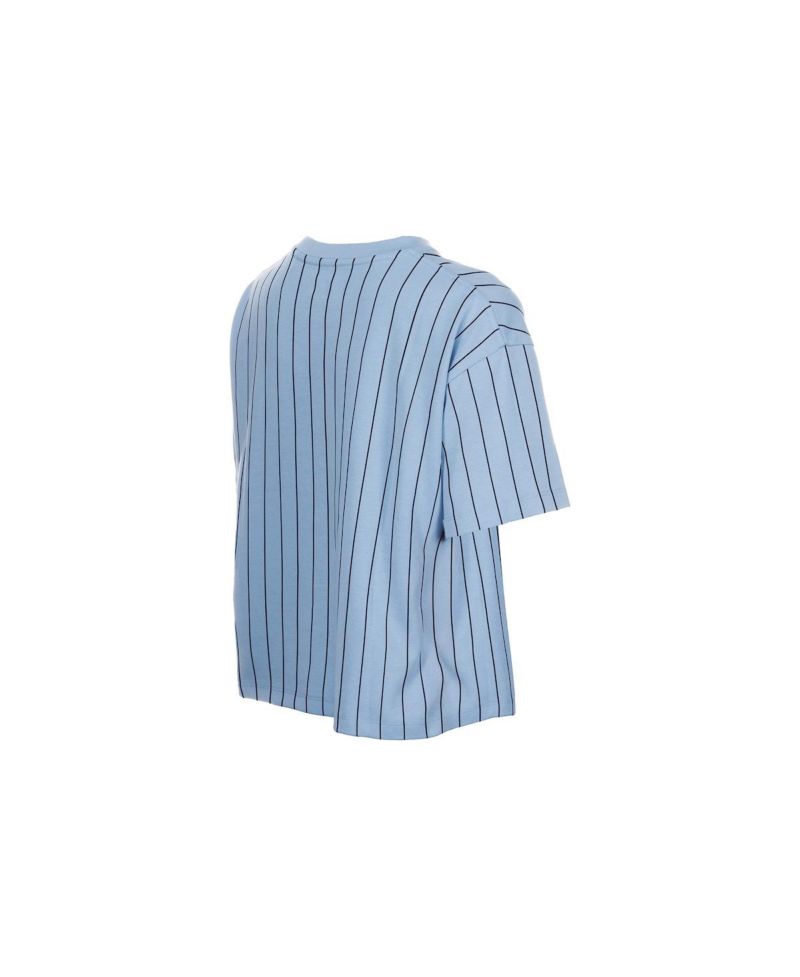 Women's Light Blue Washington Nationals City Connect Throwback Meshback Pinstripe Boxy T-Shirt