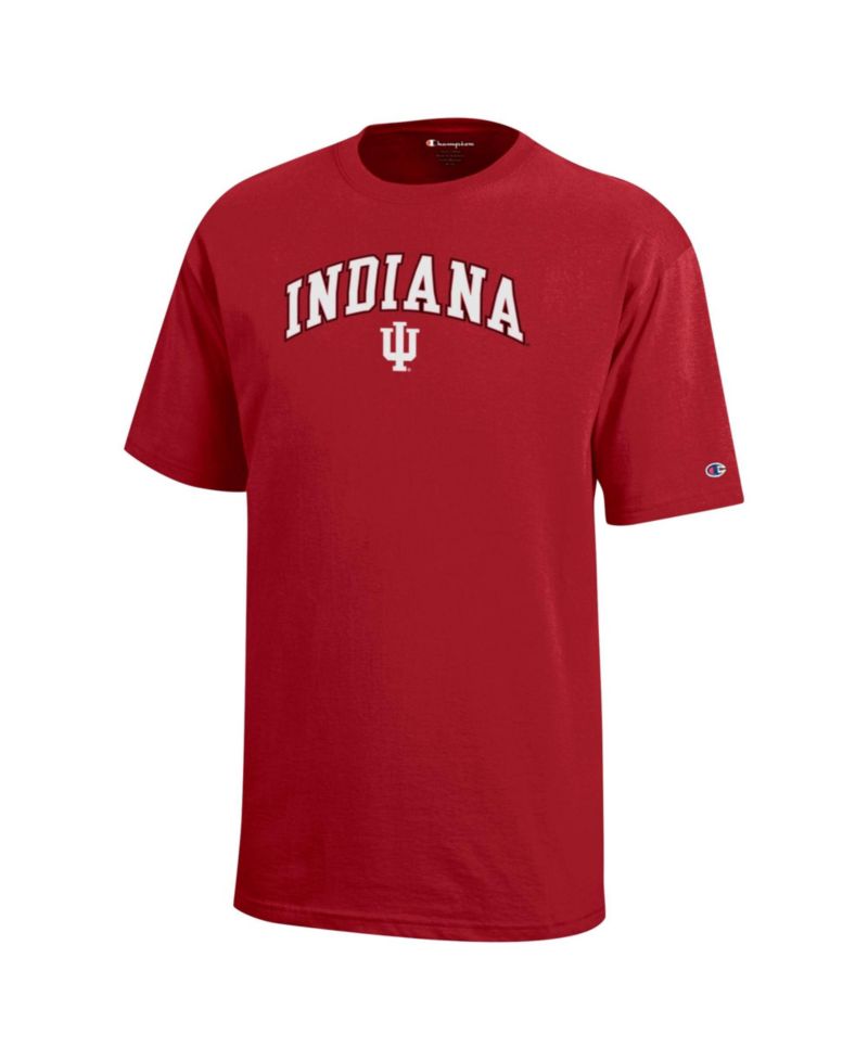 Big Boys and Girls Crimson Indiana Hoosiers Arch Over Logo T-Shirt