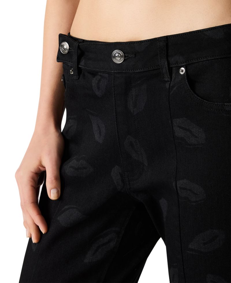 Women's Brandi Kiss Lip Print Straight Leg Jeans