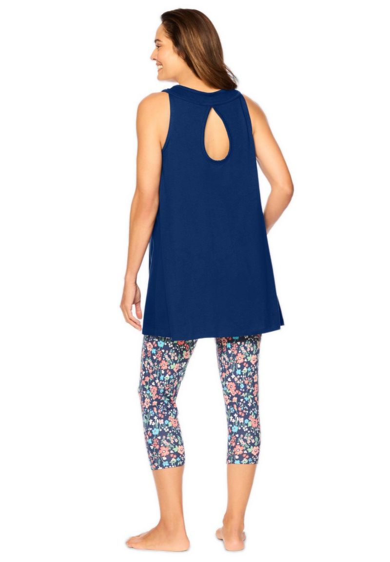 Women's Dreams and Co. Scoopneck Tank and Capri Legging PJ Set