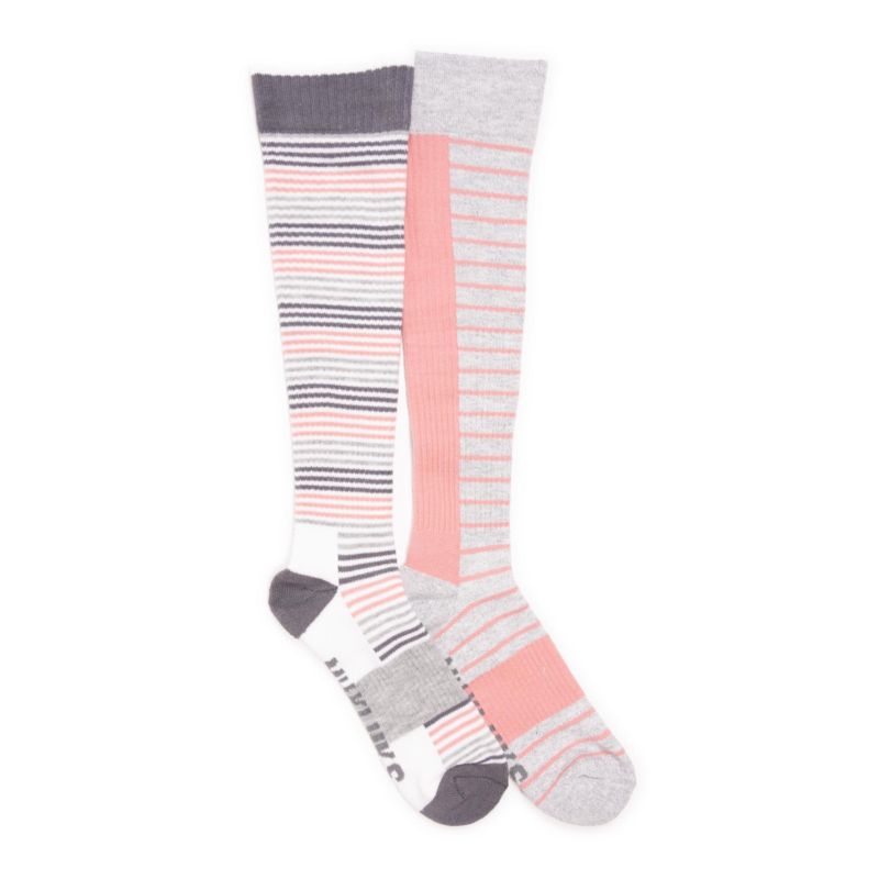 Women's 2 Pair Pack Cotton Compression Knee High Socks