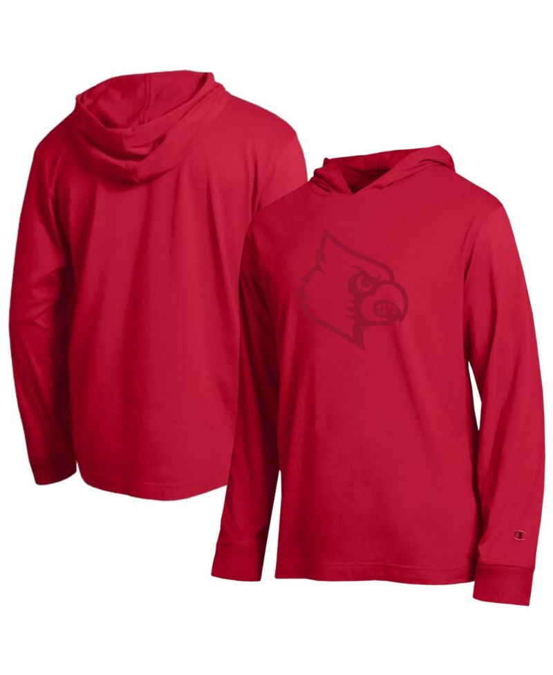 Men's Red Louisville Cardinals Tonal All-Star Long Sleeve Hooded T-Shirt