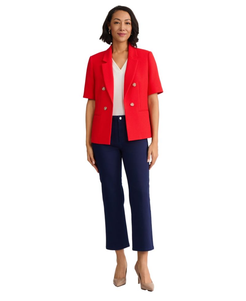 Petite Faux Double-Breasted Jacket