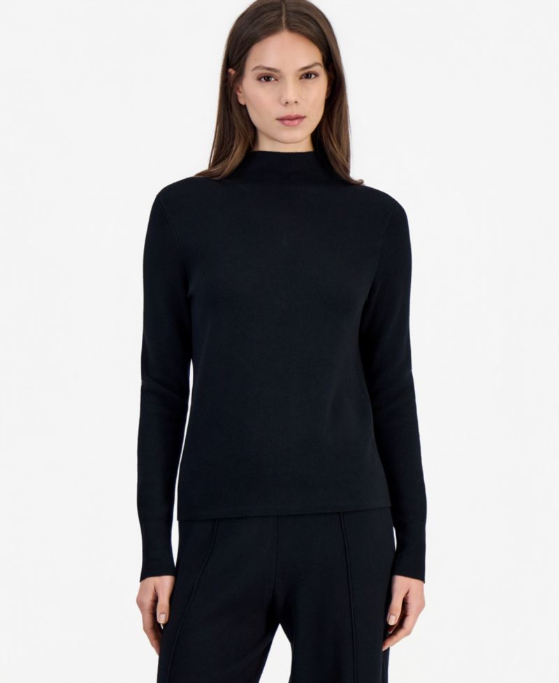 Women's Mock Neck Long-Sleeve Knit Top