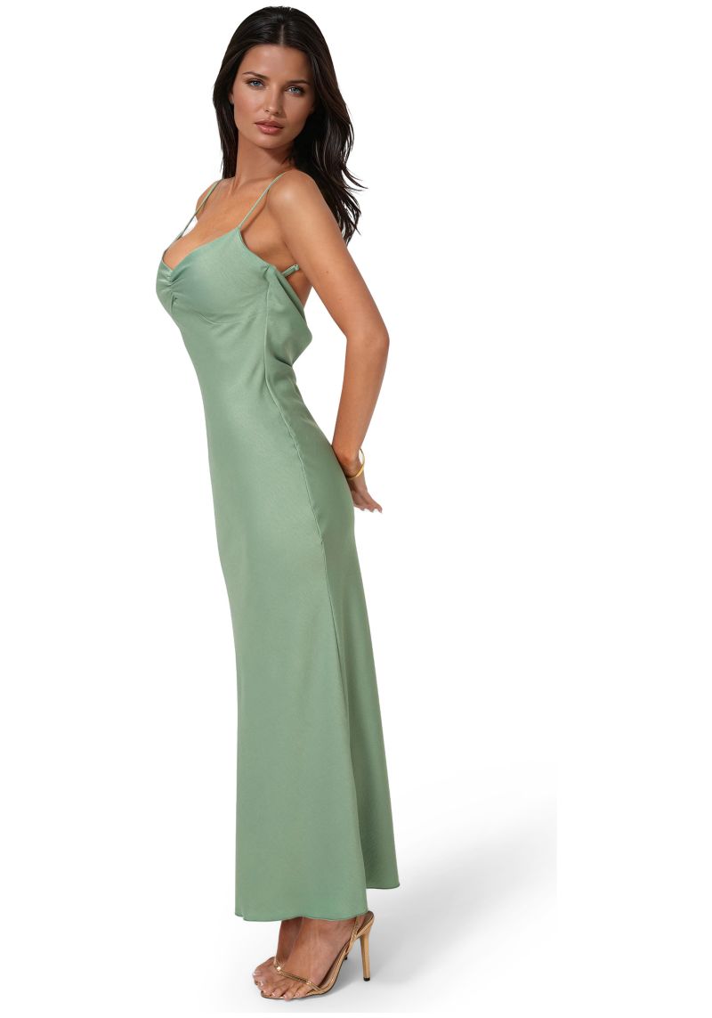 Women's Crepe Drape Back Maxi Dress