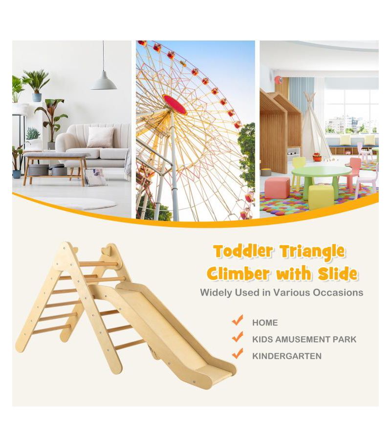 Набор для скалолазания Triangle Climber и регулируемой горки для детей от 1 года, состоящий из 2 предметов