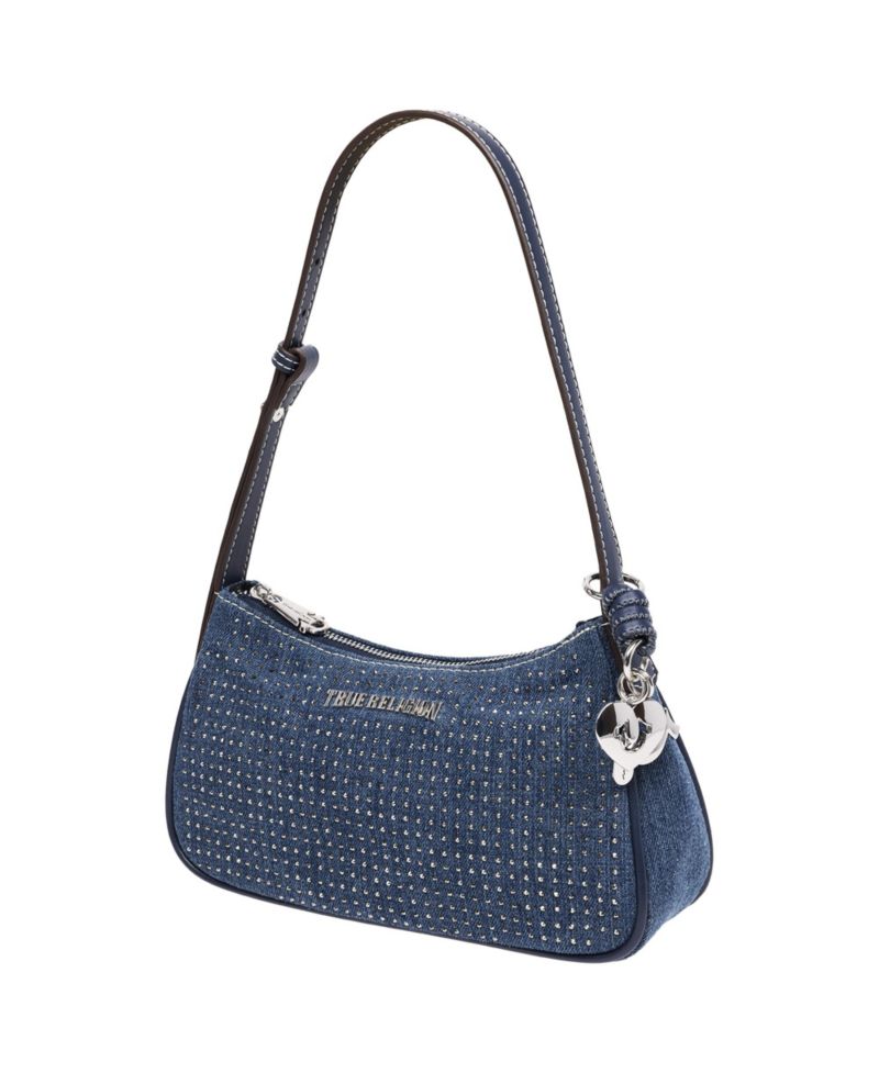SPARKLE DENIM ZIP TOP BAG