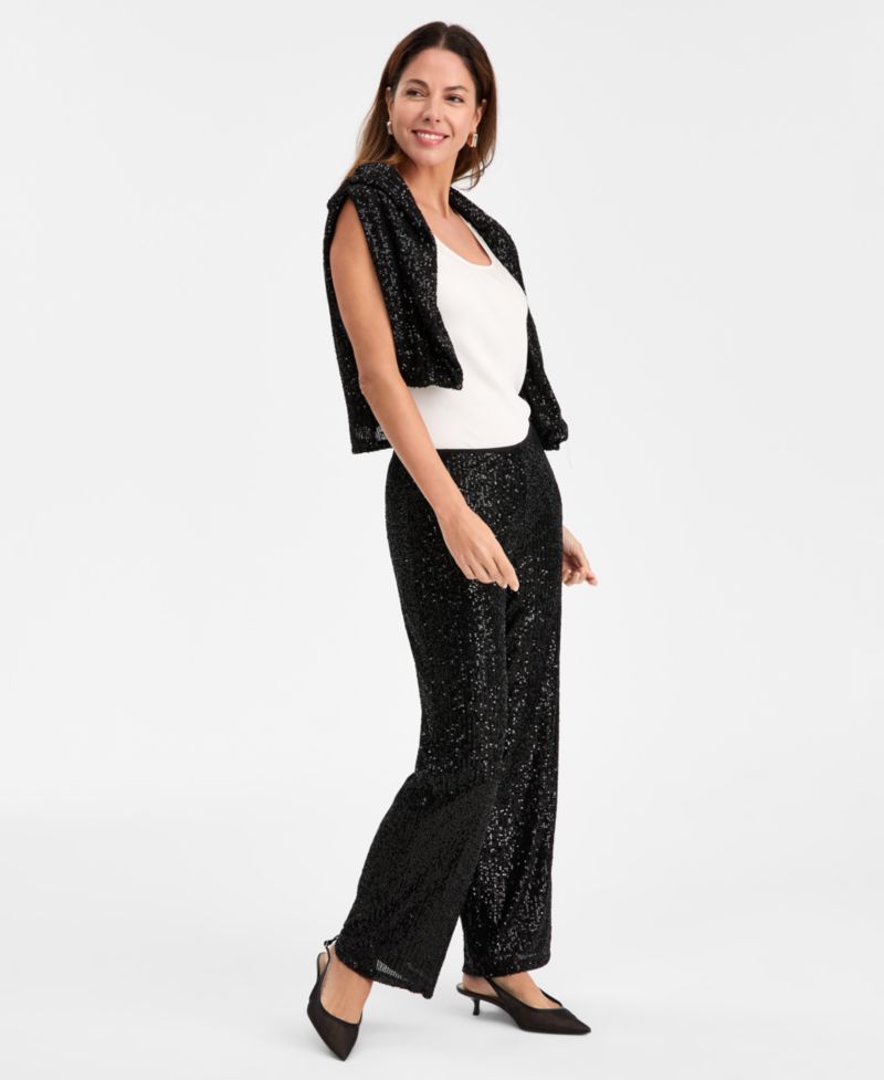 Women's Sequinned Pull-On Pants