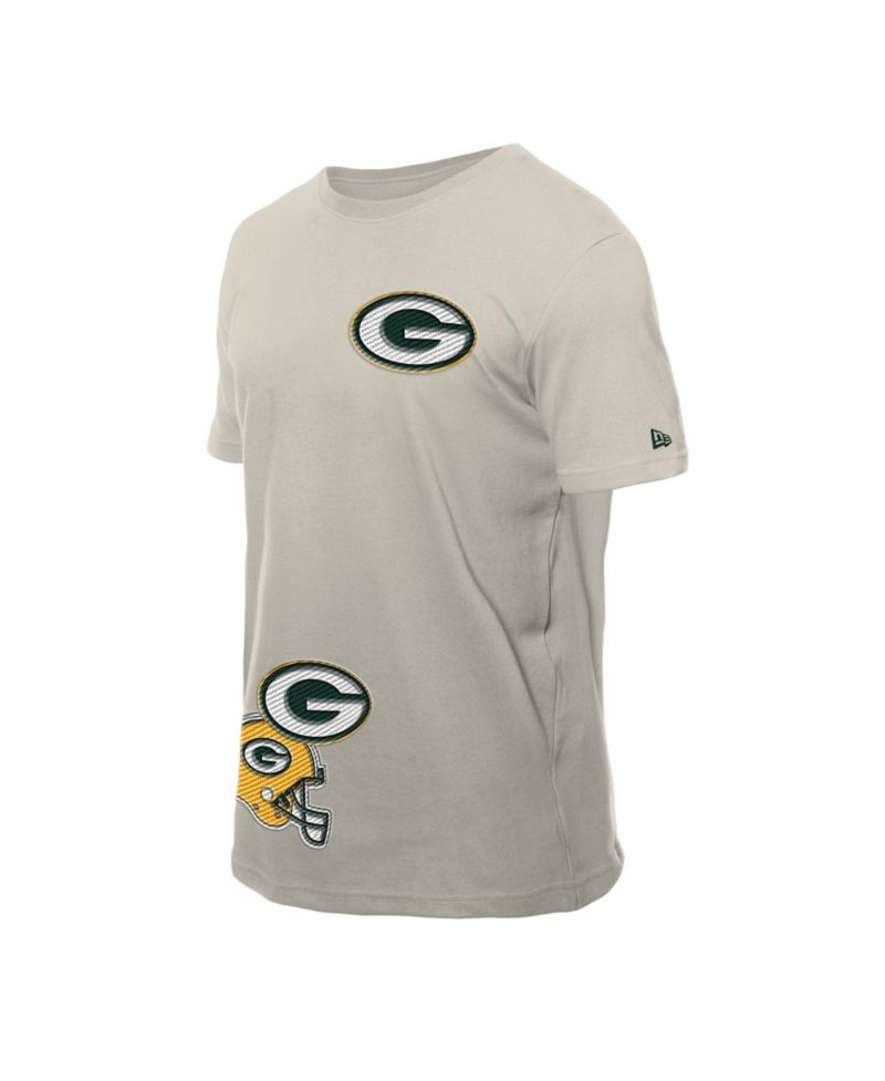 Men's Light Beige Green Bay Packers Multi Patch T-Shirt