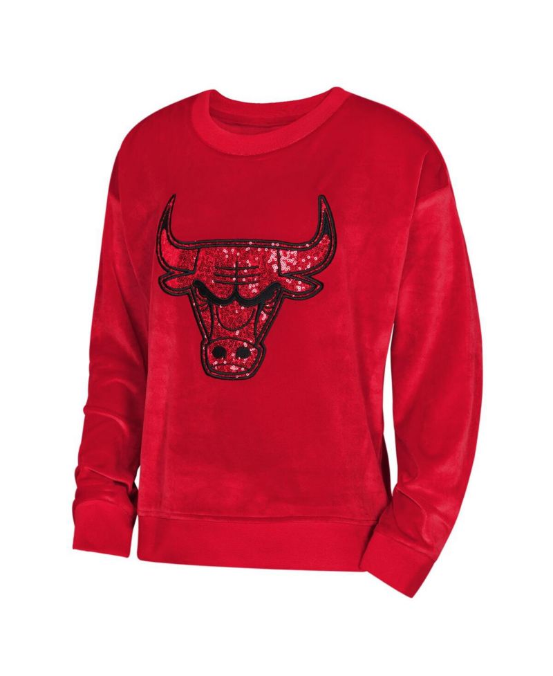 Big Boys and Girls Red Chicago Bulls Step Back Sweatshirt