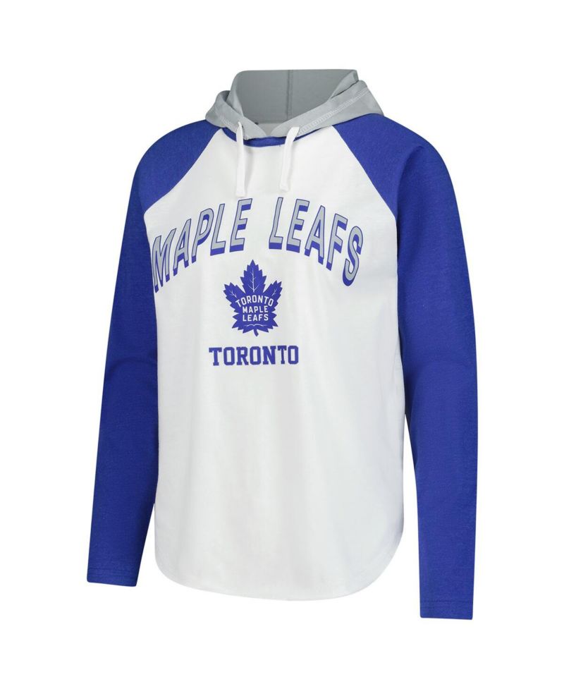 Women's White Toronto Maple Leaf's VIP Raglan Long Sleeve Hoodie T-Shirt