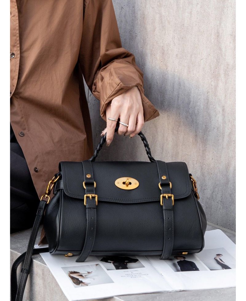 Women's Lore Genuine Leather Heritage Satchel Bag, Top Handle Crossbody Shoulder Purse, Turn Lock Flap Messenger Work Handbag