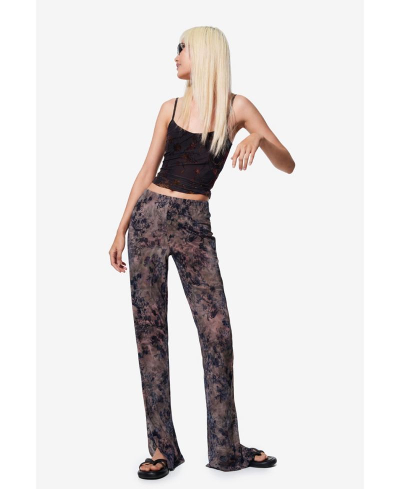 Women's Floral-Print Spaghetti-Strap Cropped Tank