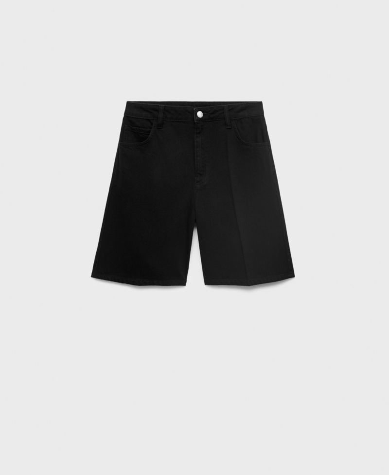 Women's High-Waisted Denim Bermuda Shorts
