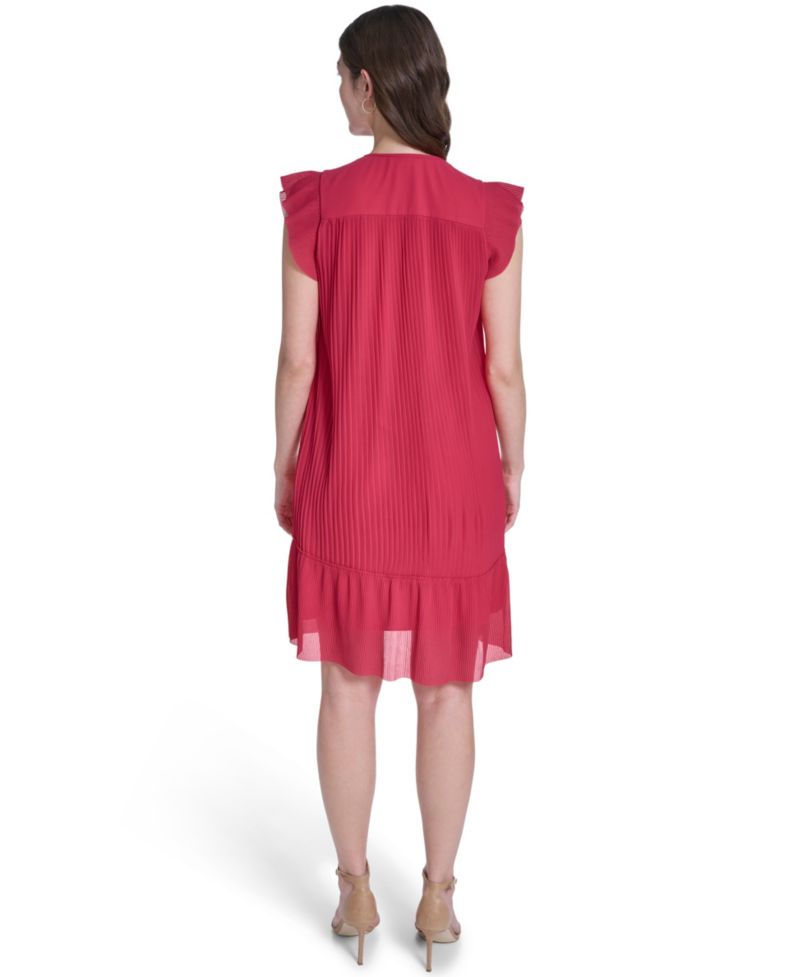 Women's Flutter Sleeve V-Neck Mini Dress