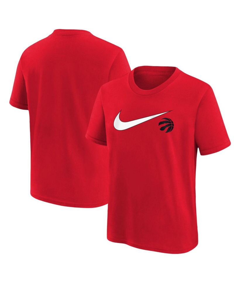 Big Boys and Girls Red Toronto Raptors Swoosh T-Shirt