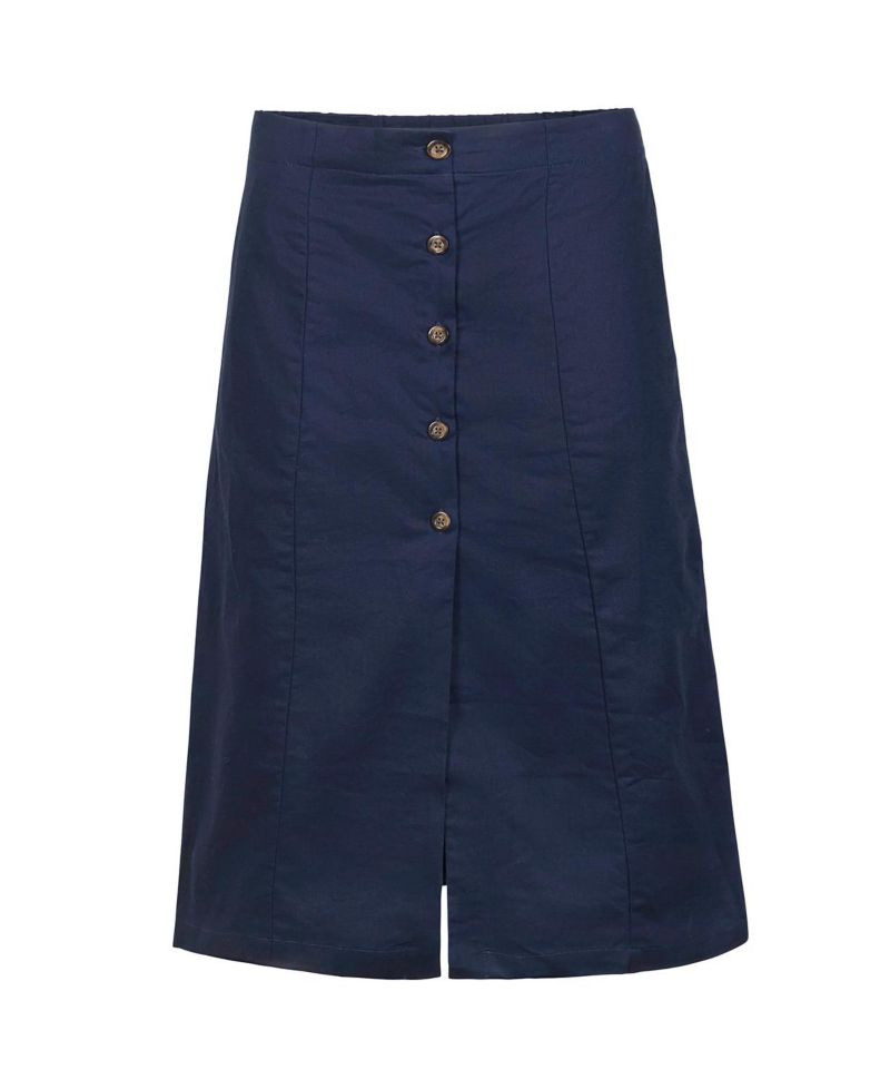 Women's Linen Button Front Skirt