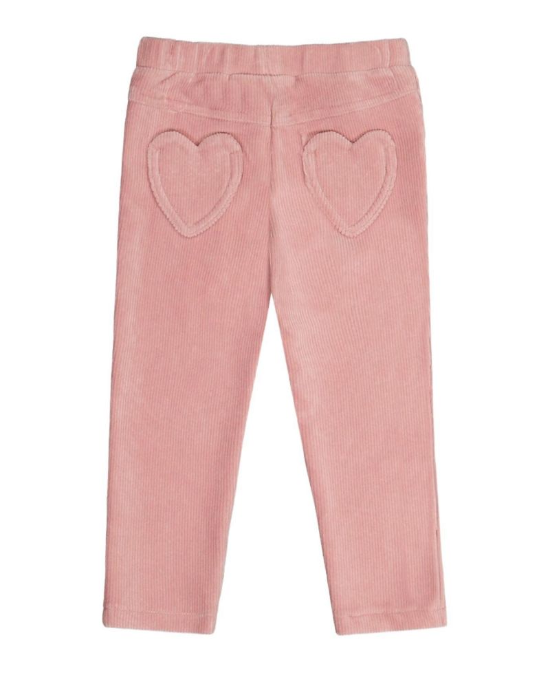 Baby Girls Stretch Velour Treggings Pale Dusty