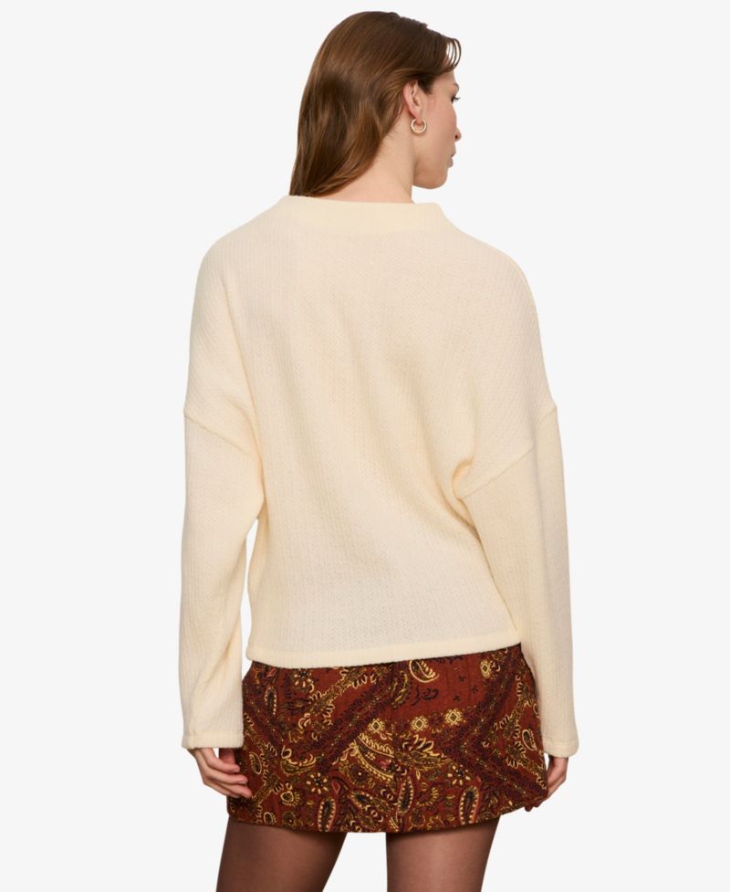 Women's Mock-Neck Ribbed Dolman Sweatshirt
