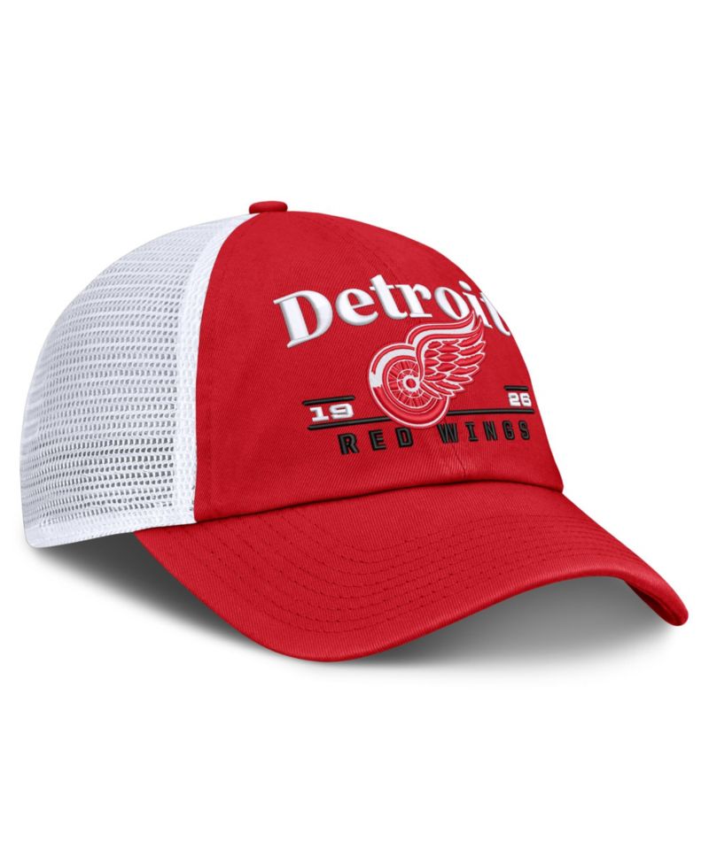 Men's Red Detroit Red Wings Fundamental Underline Trucker Adjustable Hat