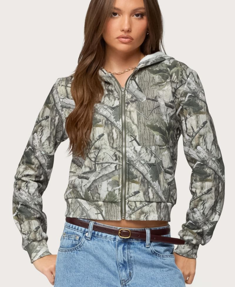 Women's Tayler Camo Zip Up Hoodie