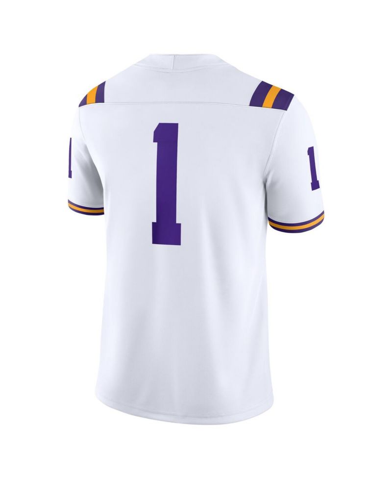 Men's 1 White LSU Tigers Game Jersey