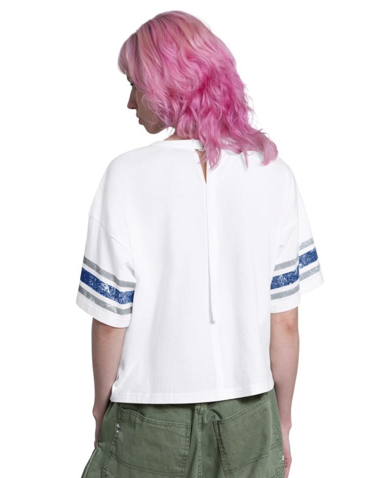 Women's White Los Angeles Dodgers Cropped Hurry Up Offense T-Shirt