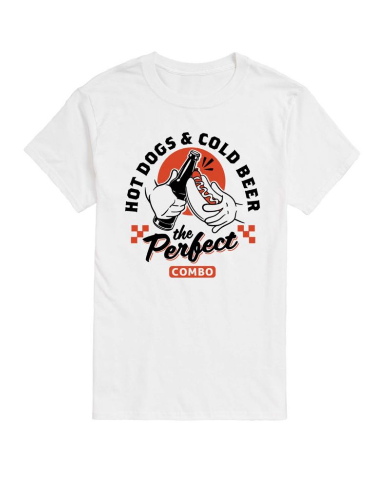 Men's Instant Message Hot Dogs and Cold Beer Graphic T-Shirt