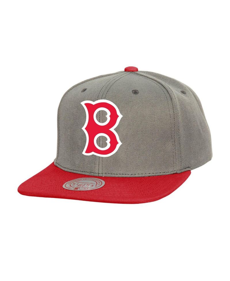 Men's Gray Boston Red Sox Cooperstown Collection Basic Flip Snapback Hat