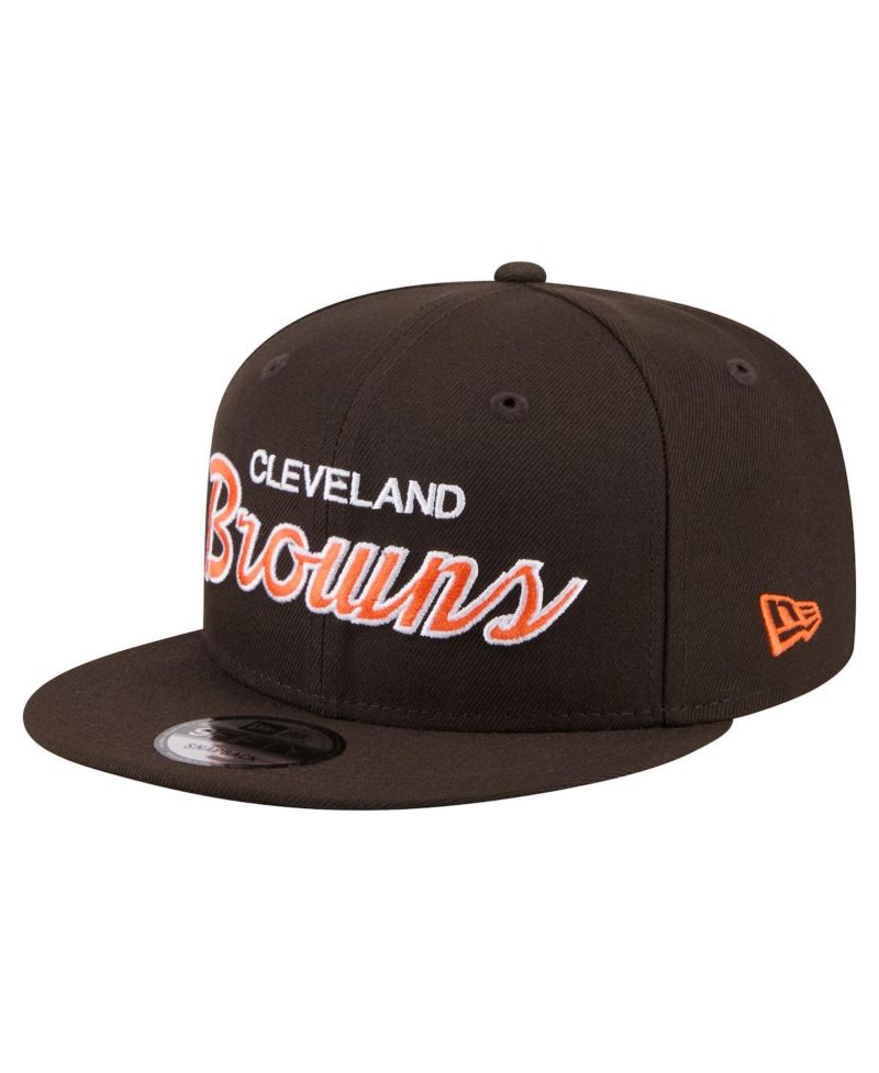 Men's Brown Cleveland Browns Core Team Script 9FIFTY Snapback Hat