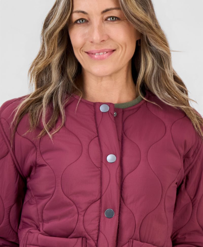 Petite Drawcord Bomber Quilted Jacket